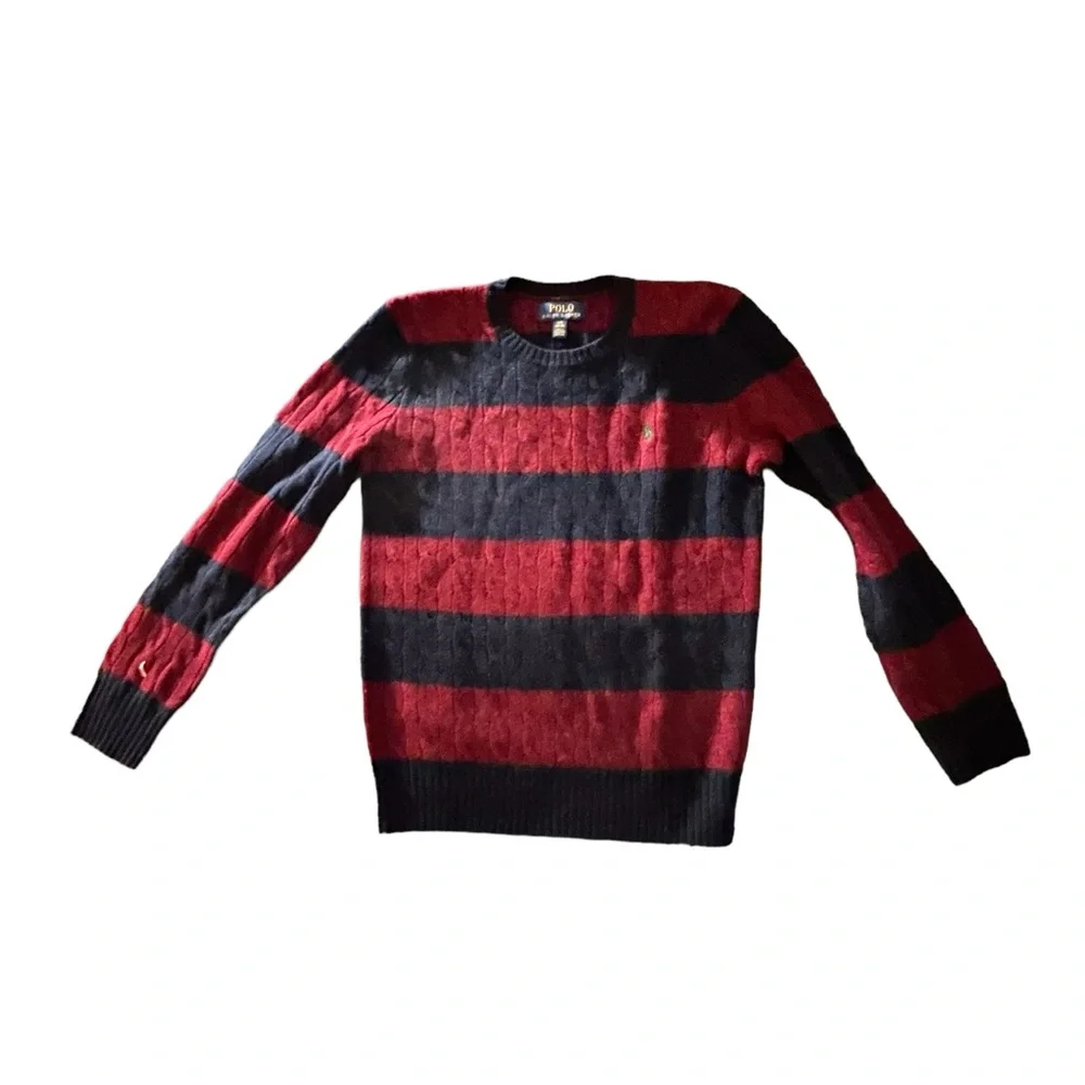 Boys POLO Ralph Lauren Wool / Cashmere Cableknit Sweater Size L •14-16 - Picture 2 of 5